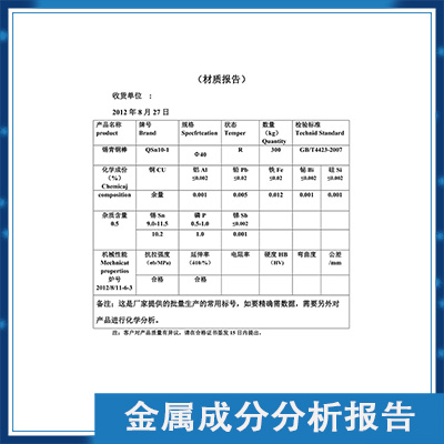 重金属测试报告